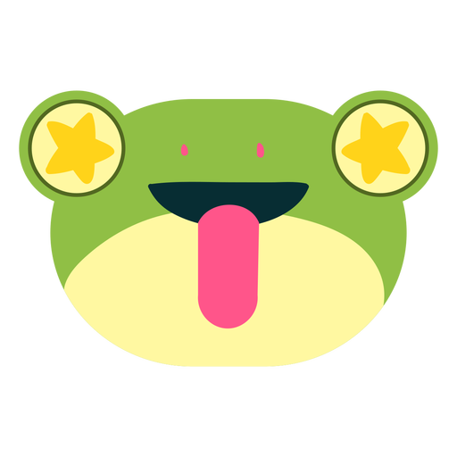 Excited face frog PNG Design