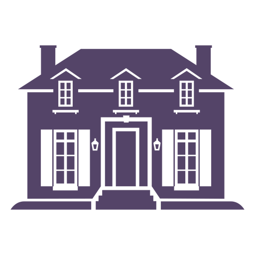 Frontal classic house icon PNG Design