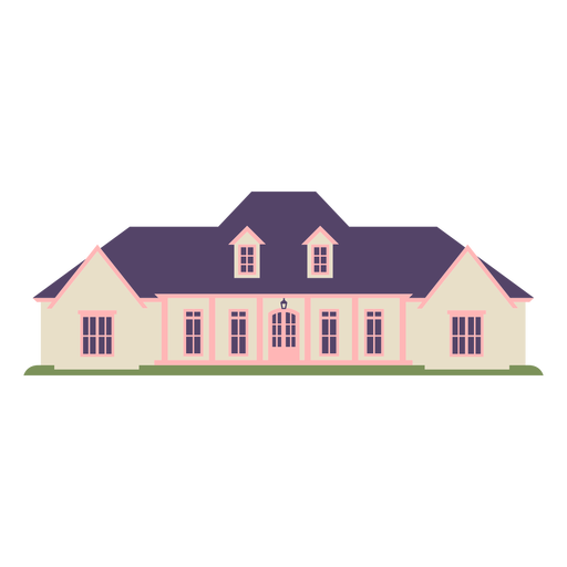 Traditional frontal flat mansion PNG Design