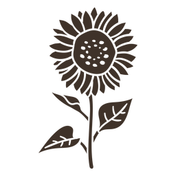 Hand drawn sunflower silhouette Transparent PNG