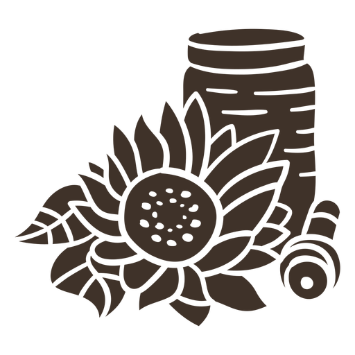 Sunflower oil jar silhouette 