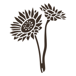 Sunflower Pair Silhouette PNG & SVG Design For T-Shirts