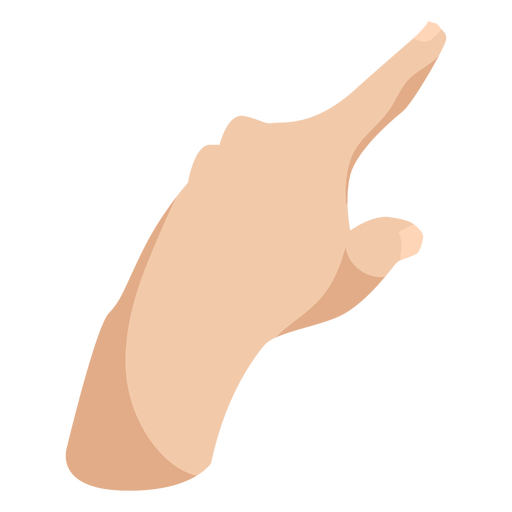 Simple left semi flat pointing hand sign 