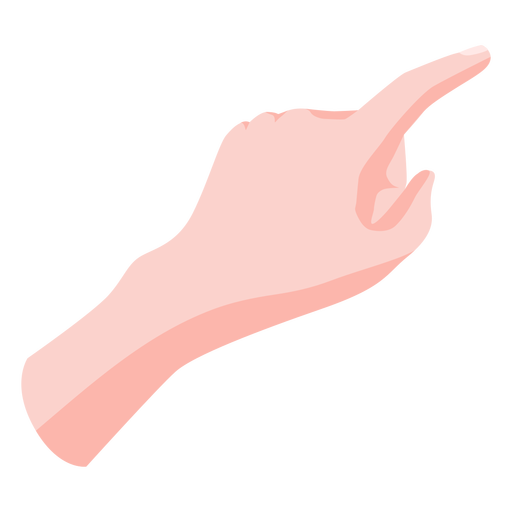 Simple pointing semi flat hand sign
