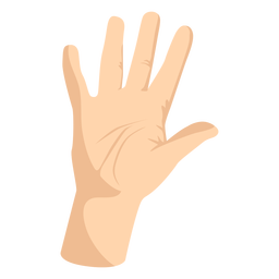 Raised open hand semi flat hand sign PNG Design Transparent PNG