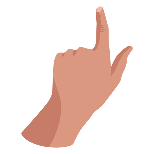 Pointing with index finger hand sign semi flat PNG Design