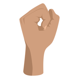 Fist making circle semi flat sign PNG Design
