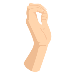Fingers joining thumb hand sign semi flat PNG Design