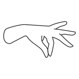 Joining thumb and index fingers hand sign stroke PNG Design Transparent PNG