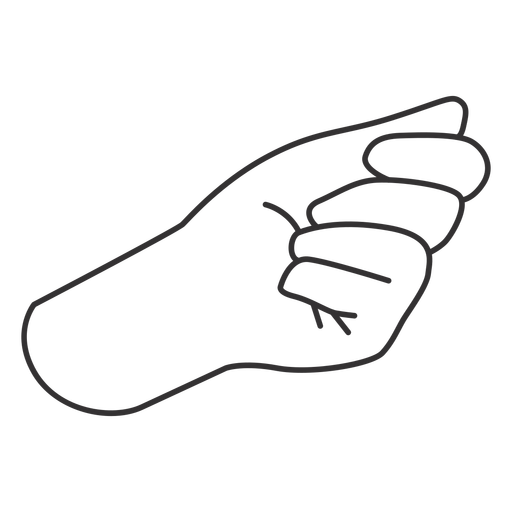Closed fist hand sign stroke PNG Design