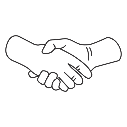 Hand shake friends line art PNG Design