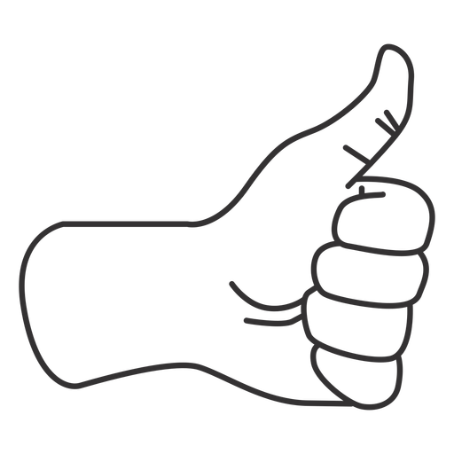Thumbs up hand sign stroke PNG Design