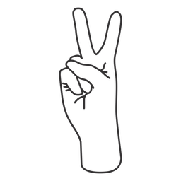 Raised index and middle finger stroke hand sign  PNG Design Transparent PNG