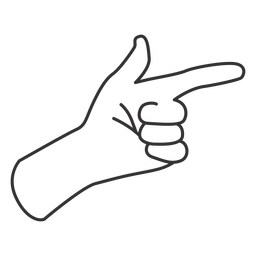 Pointing with index finger stroke hand sign PNG Design