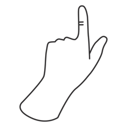 Pointing with index finger sign stroke  PNG Design