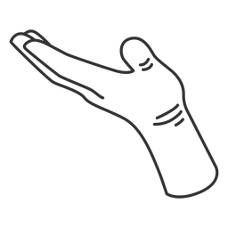 Hand gesture inviting line art PNG Design
