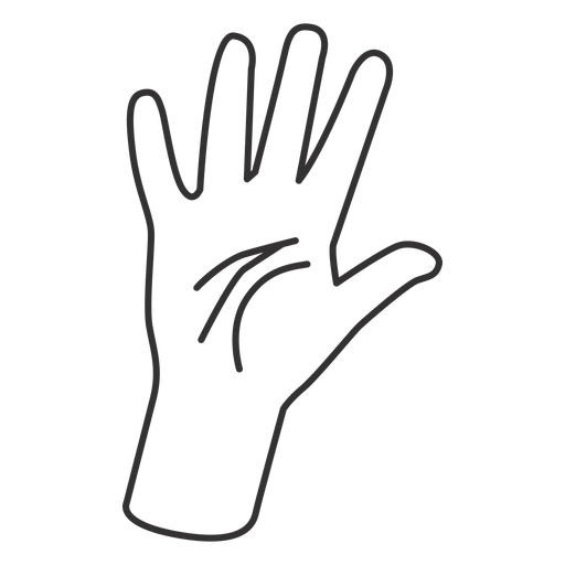 Hand gesture hello line art PNG Design