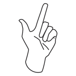 Arte de línea de gesto de mano Diseño PNG