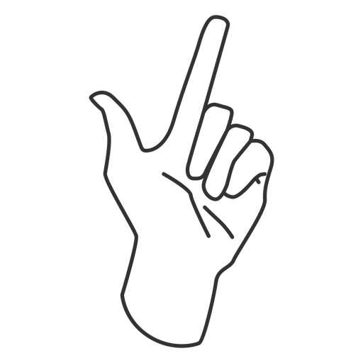 Hand gesture line art PNG Design