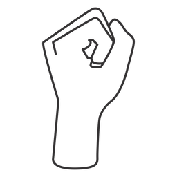 Arte de linha de gesto de punho fechado Desenho PNG Transparent PNG