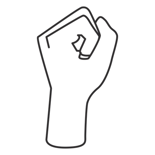 Close fist gesture line art PNG Design