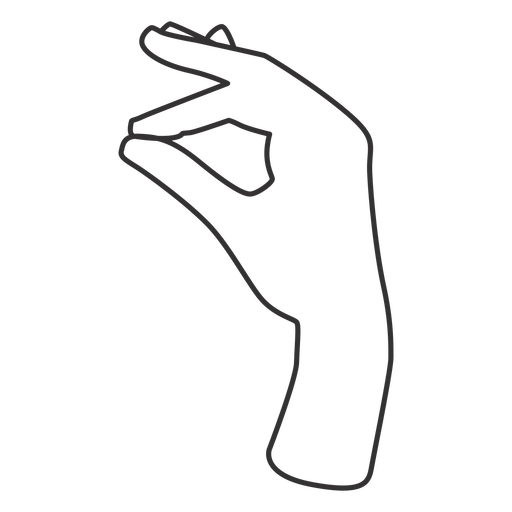 Joining thumb and index fingers stroke sign PNG Design