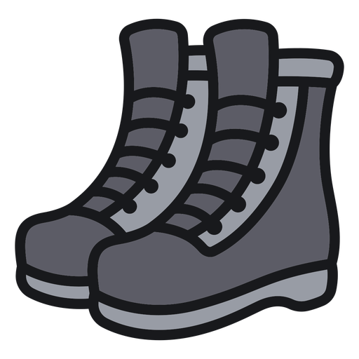 Color stroke simple pair of black boots PNG Design