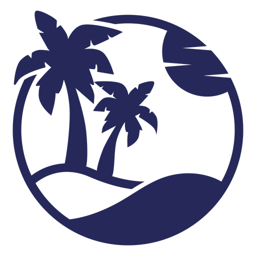 Tropical destination silhouette PNG Design