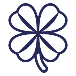 Four leaf clover line art PNG Design