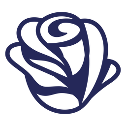 Rose bud blue line art PNG Design