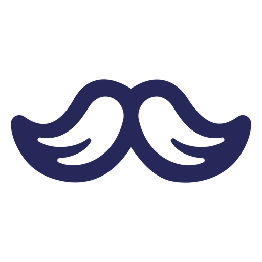 Moustache blue line art PNG Design