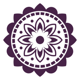 Decoración floral de mandalas Diseño PNG