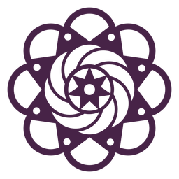 Mandala star-shaped swirl PNG Design
