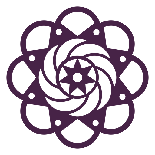 Mandala star-shaped swirl
