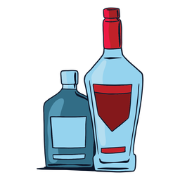 Botellas de bebidas alcohólicas Diseño PNG
