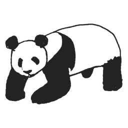 Design PNG E SVG De Traço De Urso Panda Fofo Para Camisetas