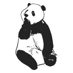 Pandabär, der Bambus isst PNG-Design
