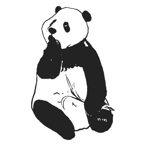 Design PNG E SVG De Traço De Urso Panda Fofo Para Camisetas