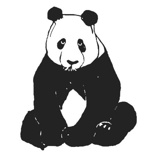 Design PNG E SVG De Traço De Urso Panda Fofo Para Camisetas