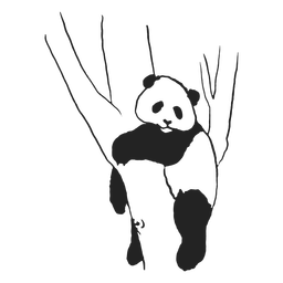 Panda ruht auf Baum PNG-Design