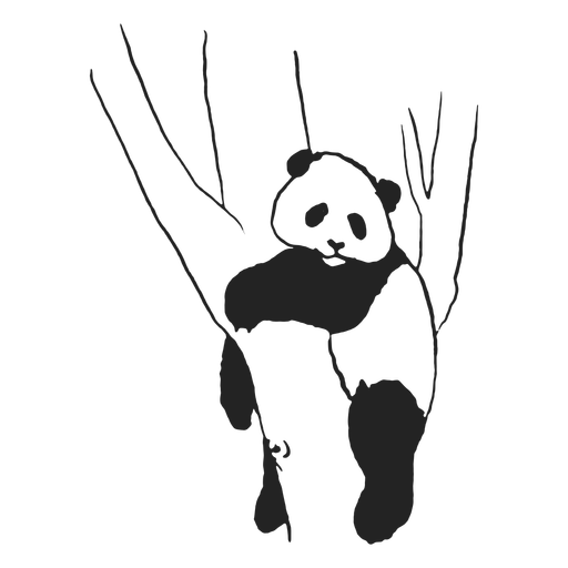 Panda ruht auf Baum PNG-Design