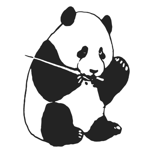 Netter Panda, der gef?llten Schlaganfall isst PNG-Design