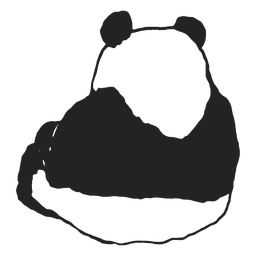 Urso panda para trás Desenho PNG
