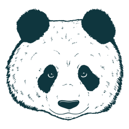 Panda cabeza dibujada a mano lindo Diseño PNG