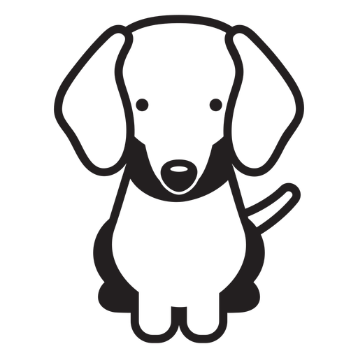 Cute dog front-view PNG Design