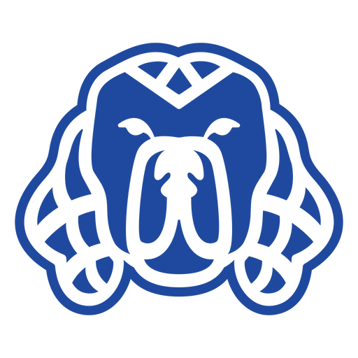 Blue dog celtic knot cut-out PNG Design