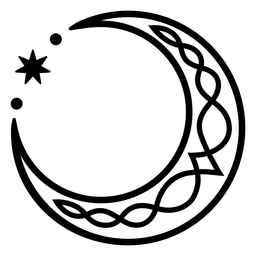 Curso de lua ornamentado com estrela Desenho PNG
