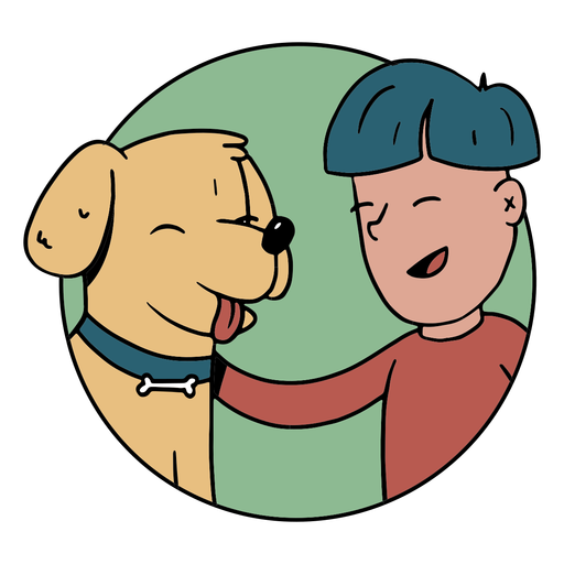Dog and boy cartoon cute PNG Design