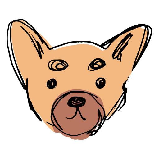 Hand gezeichnetes niedliches Chihuahua-Gesicht PNG-Design