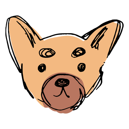 Rosto fofo de chihuahua desenhado à mão Desenho PNG